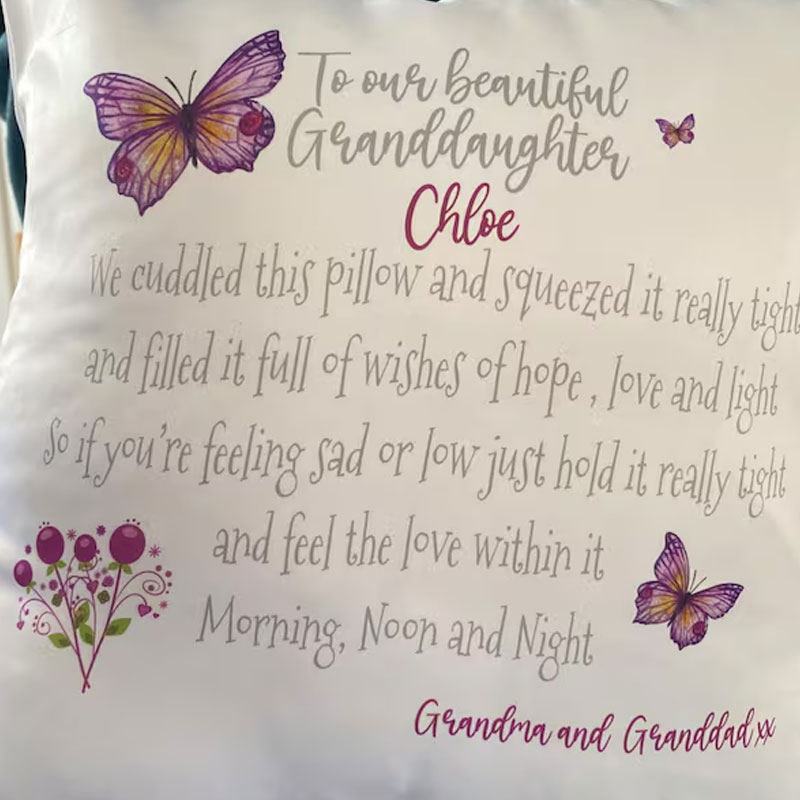 Personalized Granddaughter Cuddle Cushion with Name