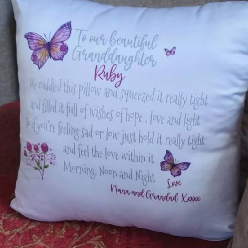 Personalized Granddaughter Cuddle Cushion with Name