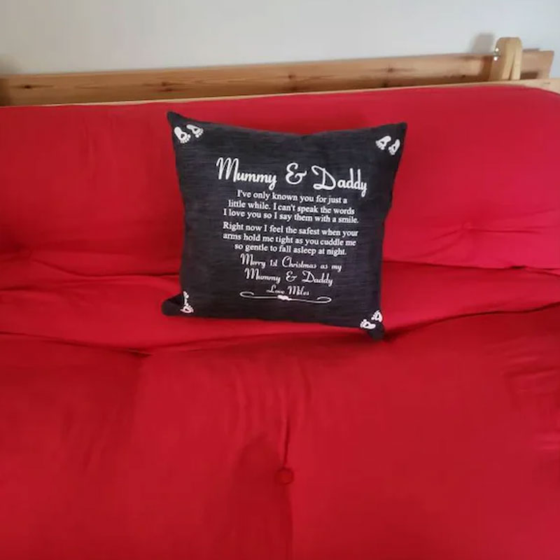 Personalised Mummy and Daddy Cushion Gift