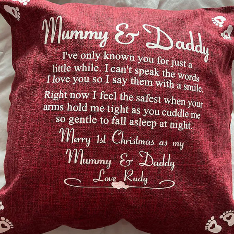 Personalised Mummy and Daddy Cushion Gift