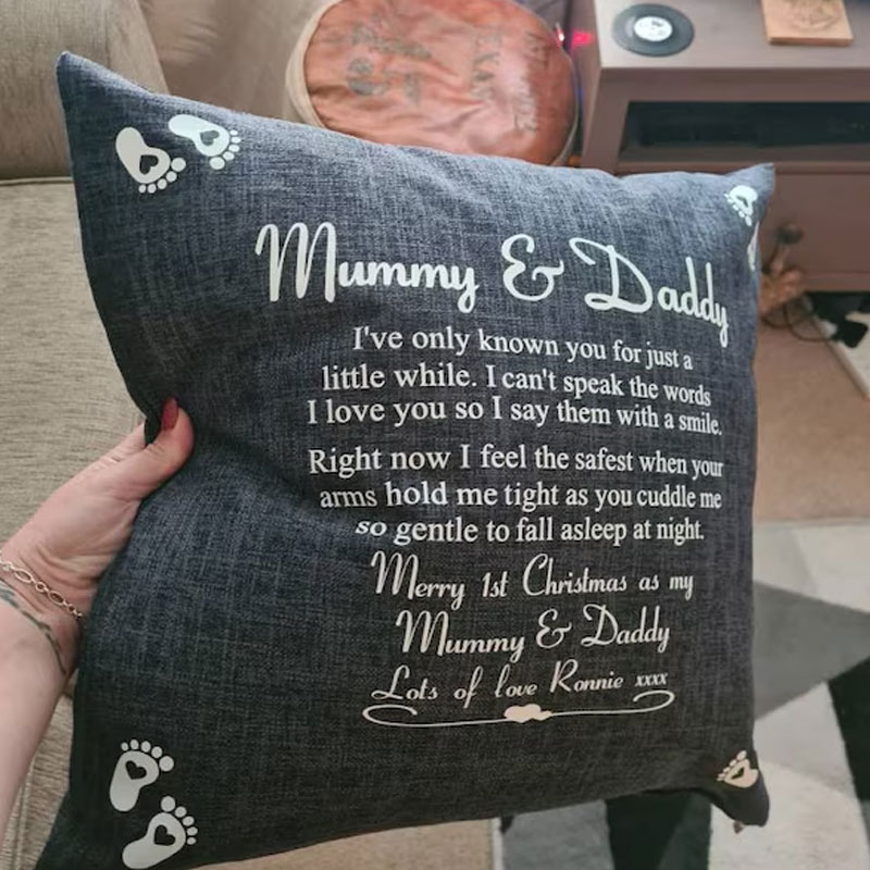 Personalised Mummy and Daddy Cushion Gift