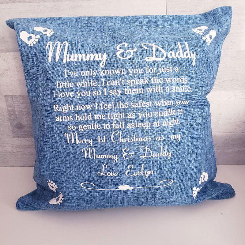 Personalised Mummy and Daddy Cushion Gift