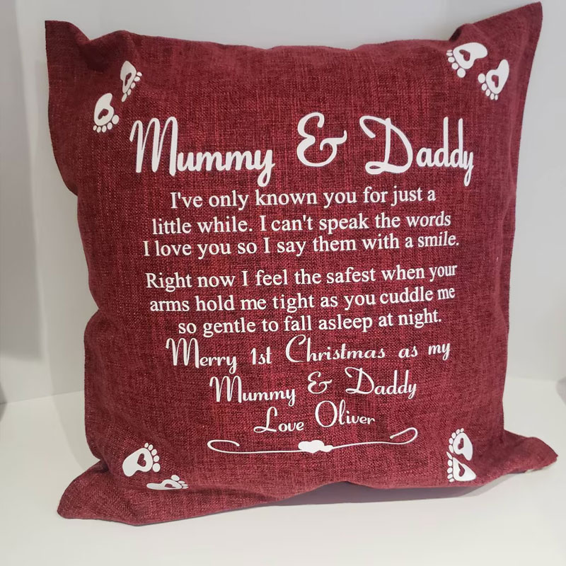 Personalised Mummy and Daddy Cushion Gift