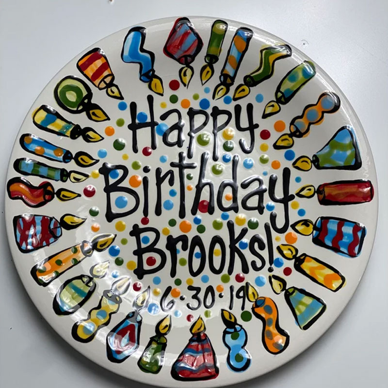 Monogramed Toddler Birthday Plate with Name