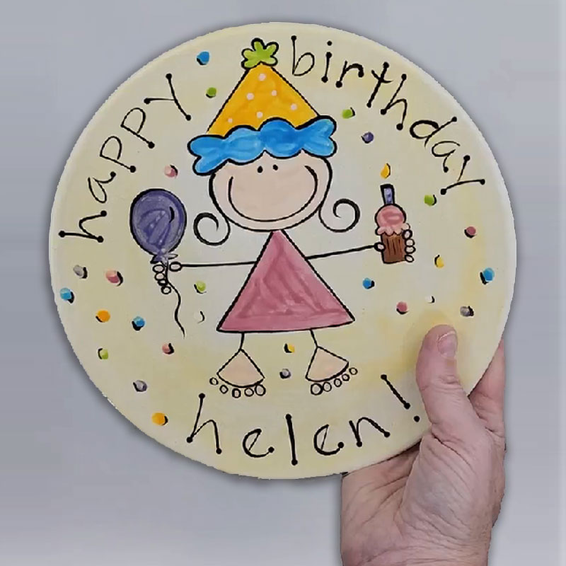 Custom Birthday Ceramic Cake Plate for Girls and Boys
