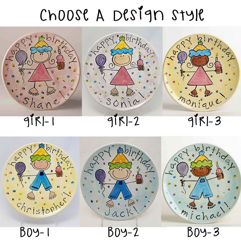 Custom Birthday Ceramic Cake Plate for Girls and Boys