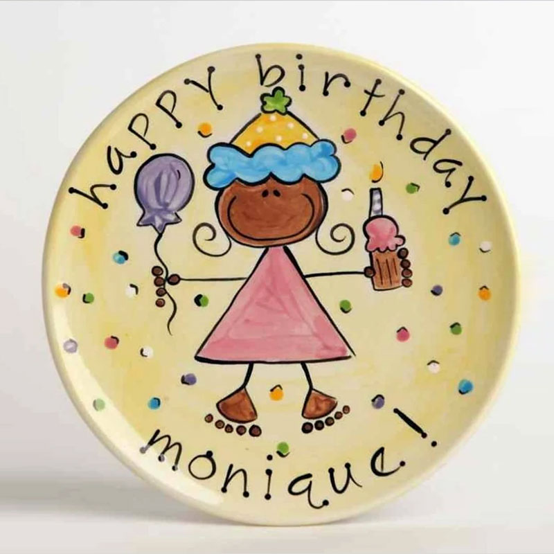 Custom Birthday Ceramic Cake Plate for Girls and Boys