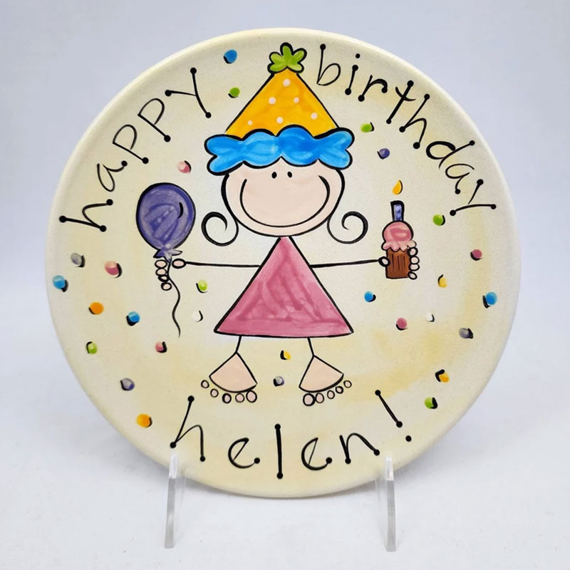 Custom Birthday Ceramic Cake Plate for Girls and Boys