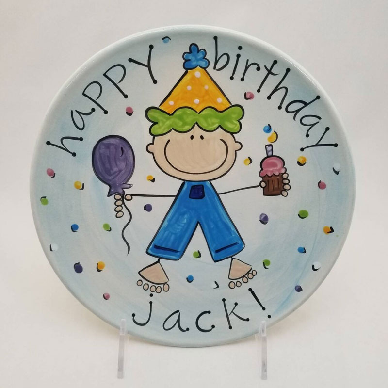 Custom Birthday Ceramic Cake Plate for Girls and Boys