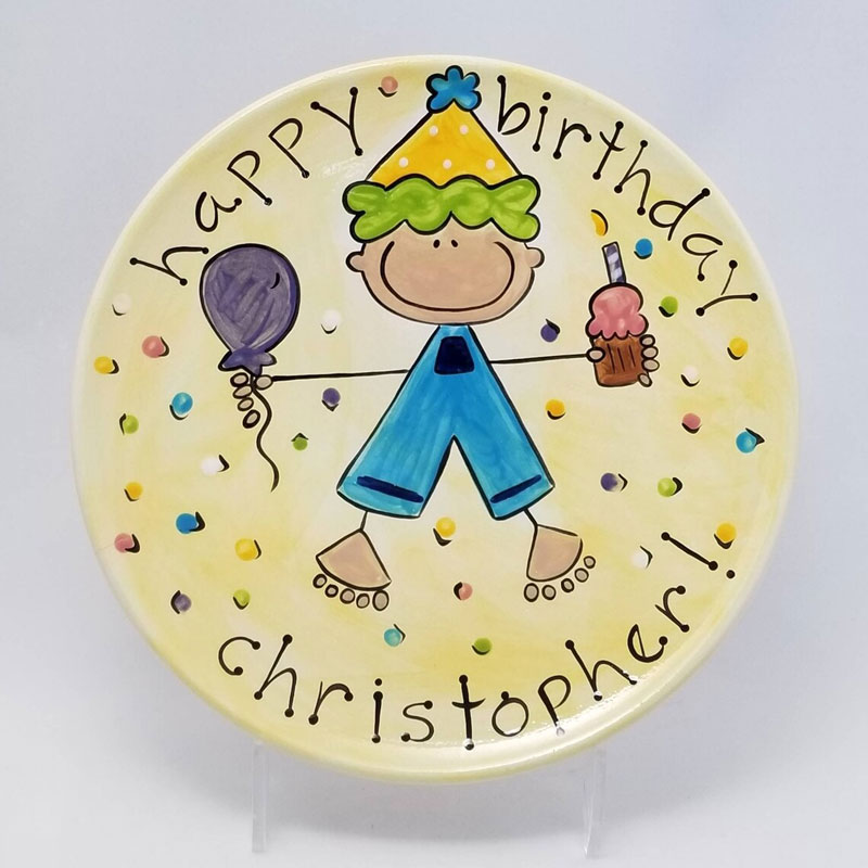 Custom Birthday Ceramic Cake Plate for Girls and Boys