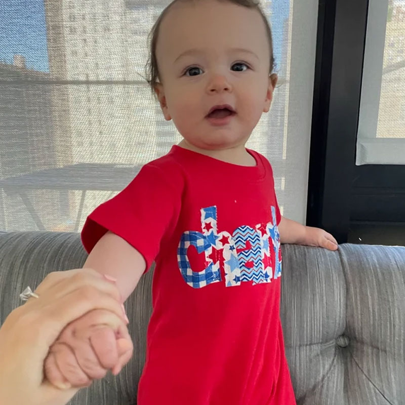 Personalized July 4th Baby Summer Romper