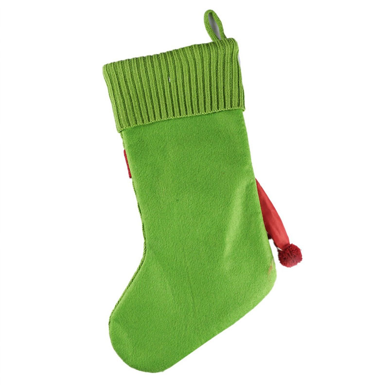 Embroidered Knit Scarf Family Christmas Stocking