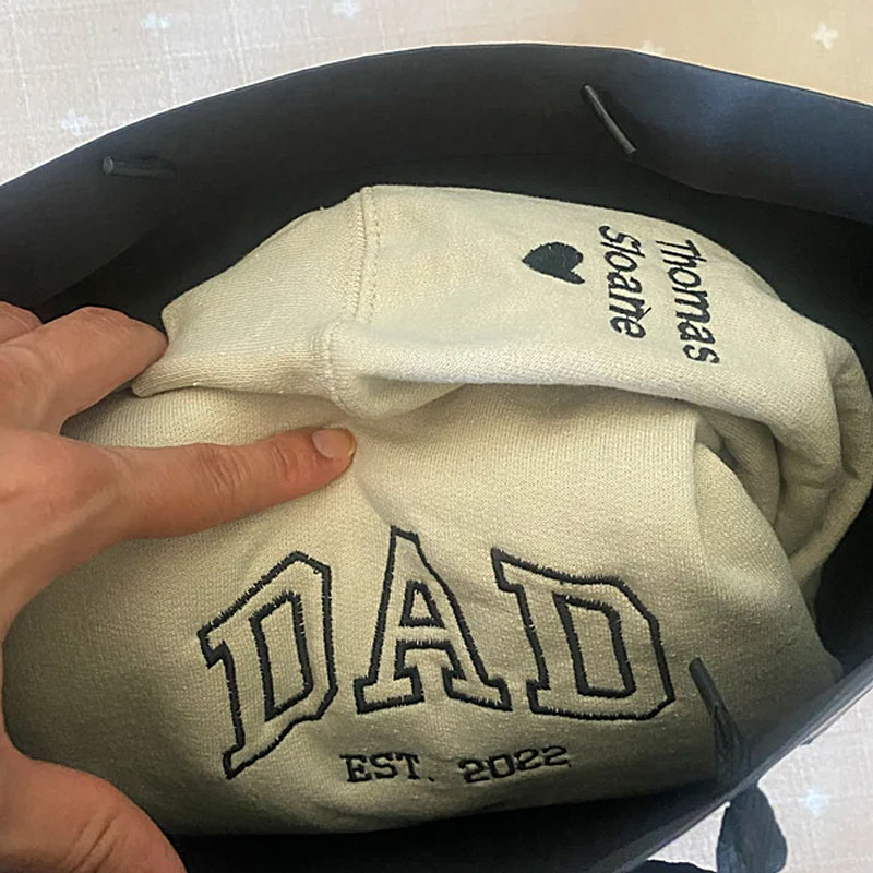Custom Dad Embroidered Sweatshirt With Kids Names