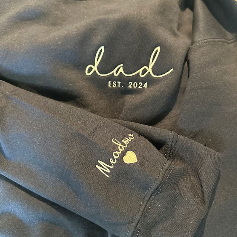 Embroidered Mama, Dad Sweatshirt With Names