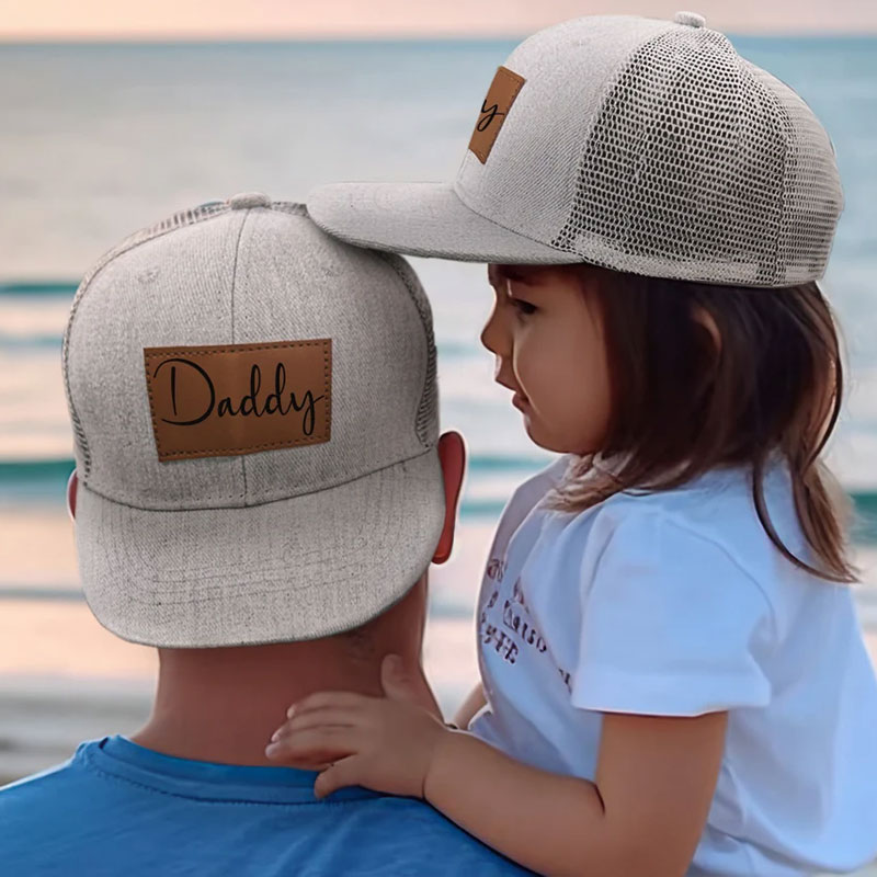 Personalized Toddler Hat Name for Dad and Son,Trucker Hat