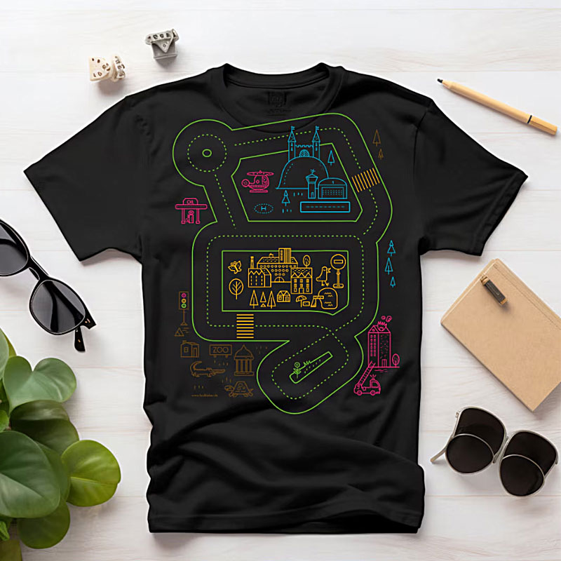 [Adult Tee]Road Map Road Game Dad T-shirt, Father's Day Gift