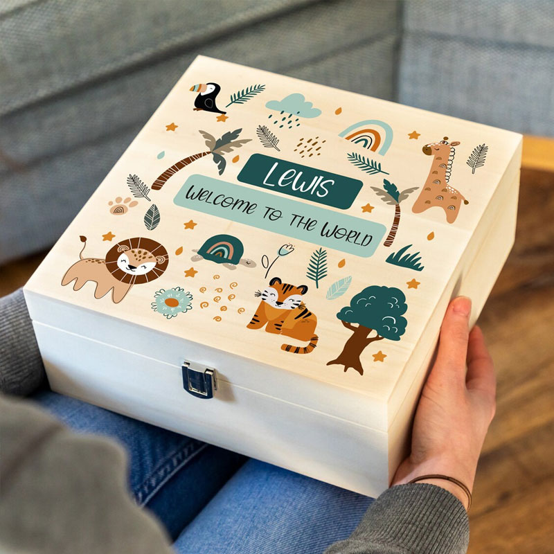 New Baby Keepsake Box - Gift For Newborn Mum Dad Parents