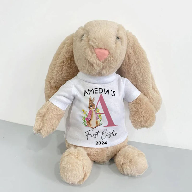 Baby First Easter Bunny Plush Toy, Custom Bunny Rabbit Plush