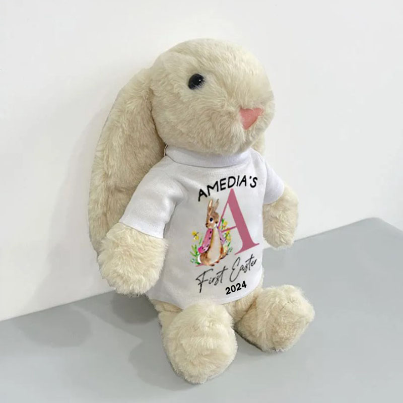 Baby First Easter Bunny Plush Toy, Custom Bunny Rabbit Plush