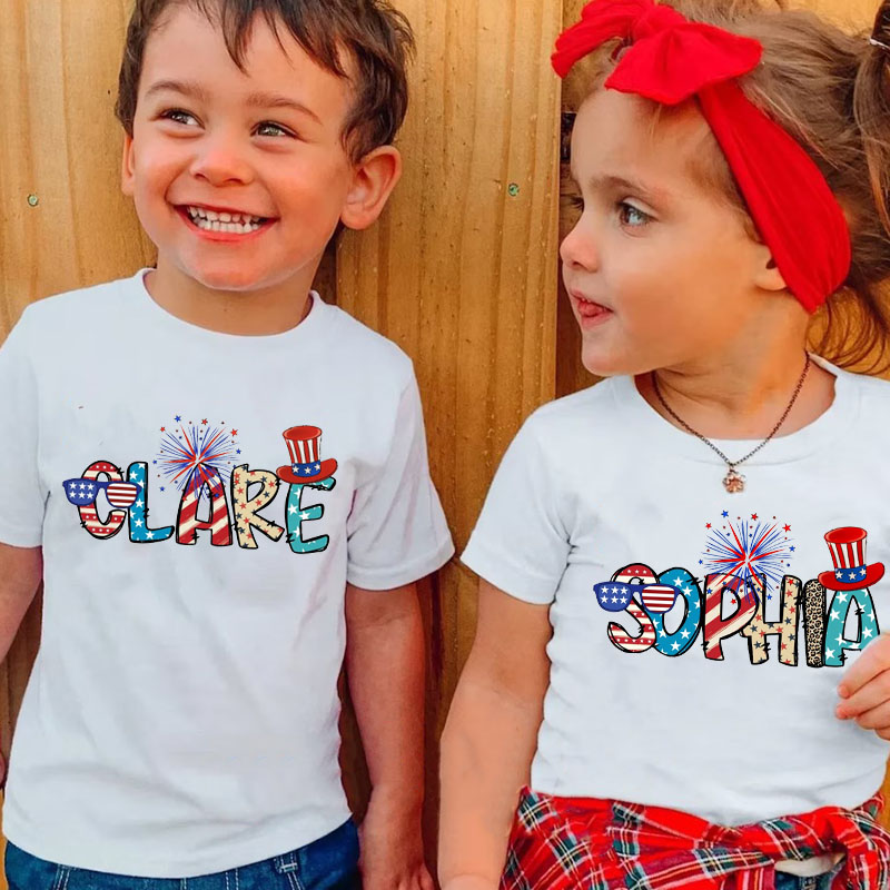 [Youth Shirt / 2-14 Years]Personalized Fourth of July Summer Shirt