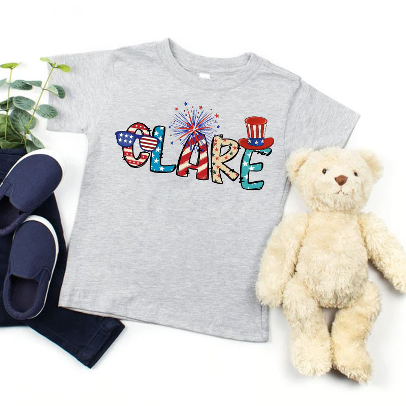 [Youth Shirt / 2-14 Years]Personalized Fourth of July Summer Shirt