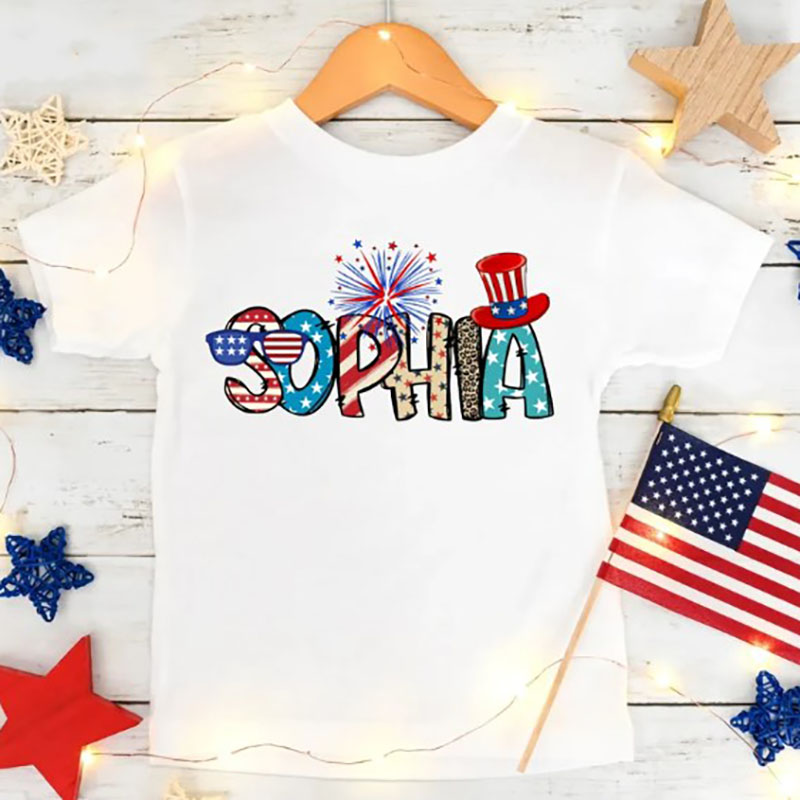 [Youth Shirt / 2-14 Years]Personalized Fourth of July Summer Shirt