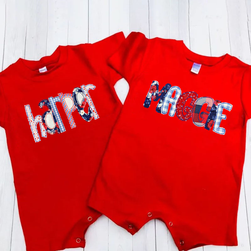 [Short Romper]Red White & Blue Independence Day Romper