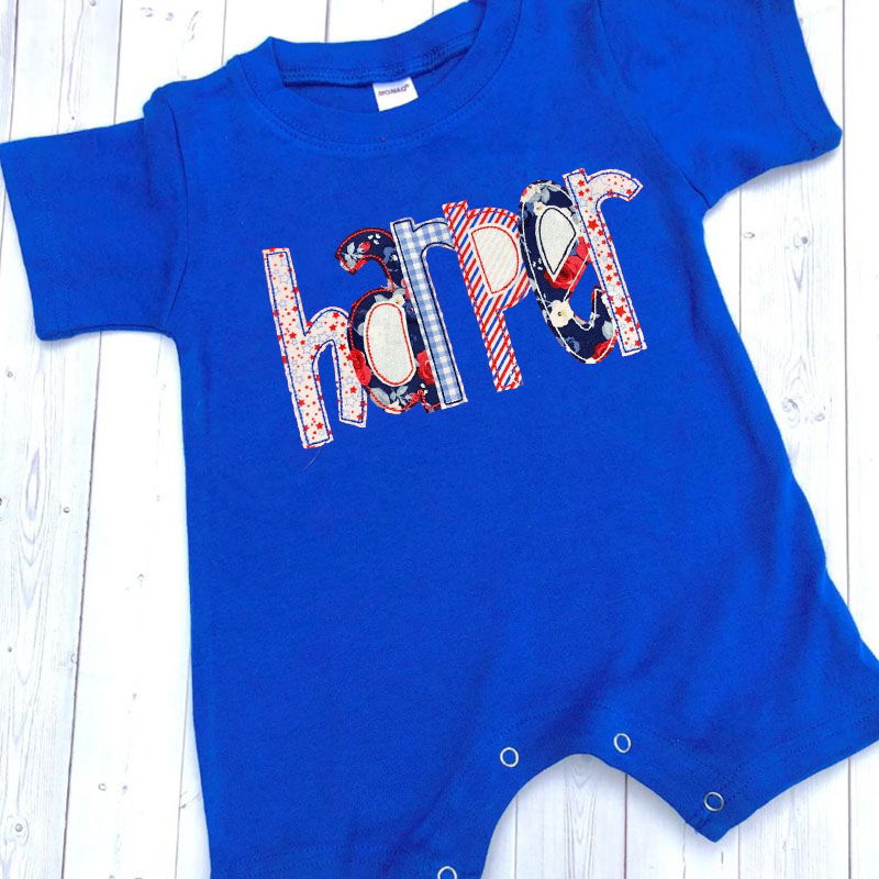 [Short Romper]Red White & Blue Independence Day Romper