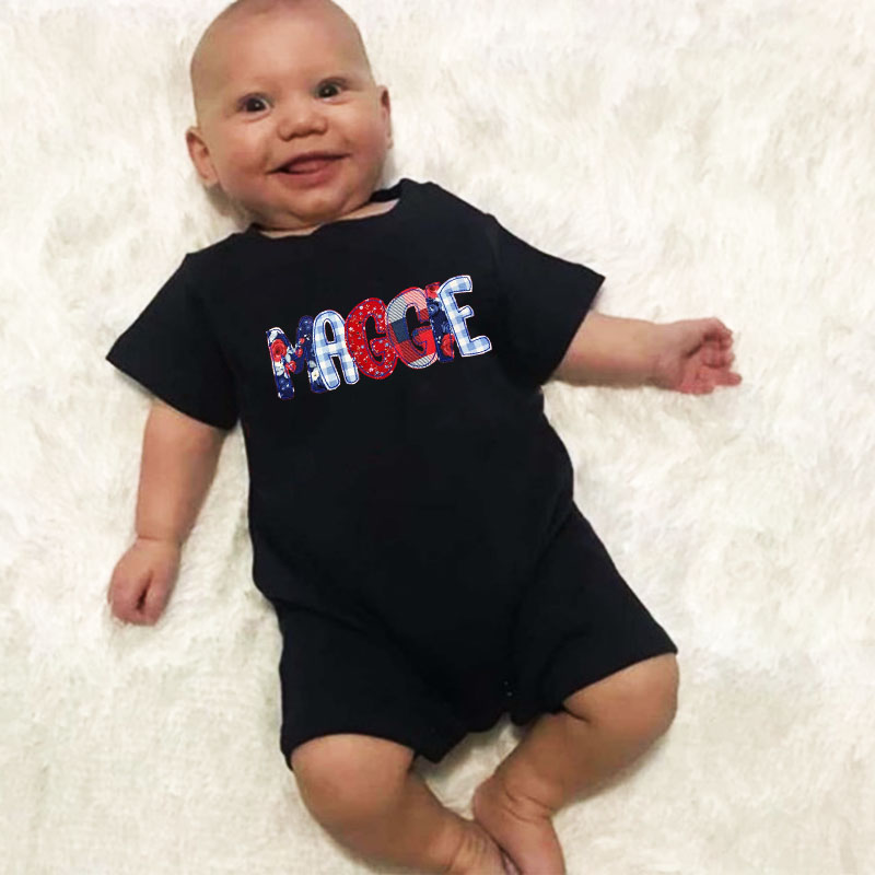 [Short Romper]Red White & Blue Independence Day Romper