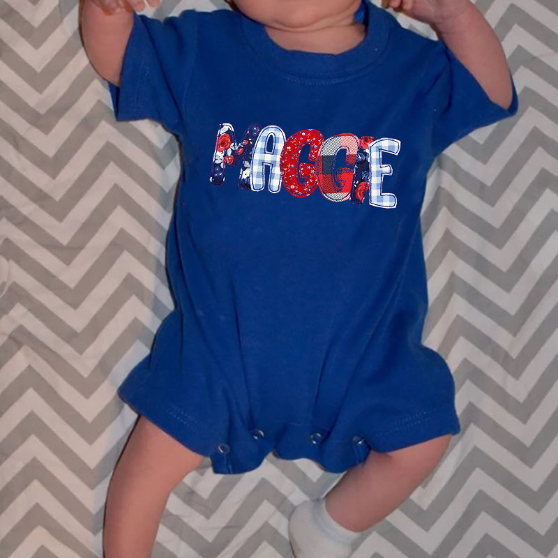 [Short Romper]Red White & Blue Independence Day Romper
