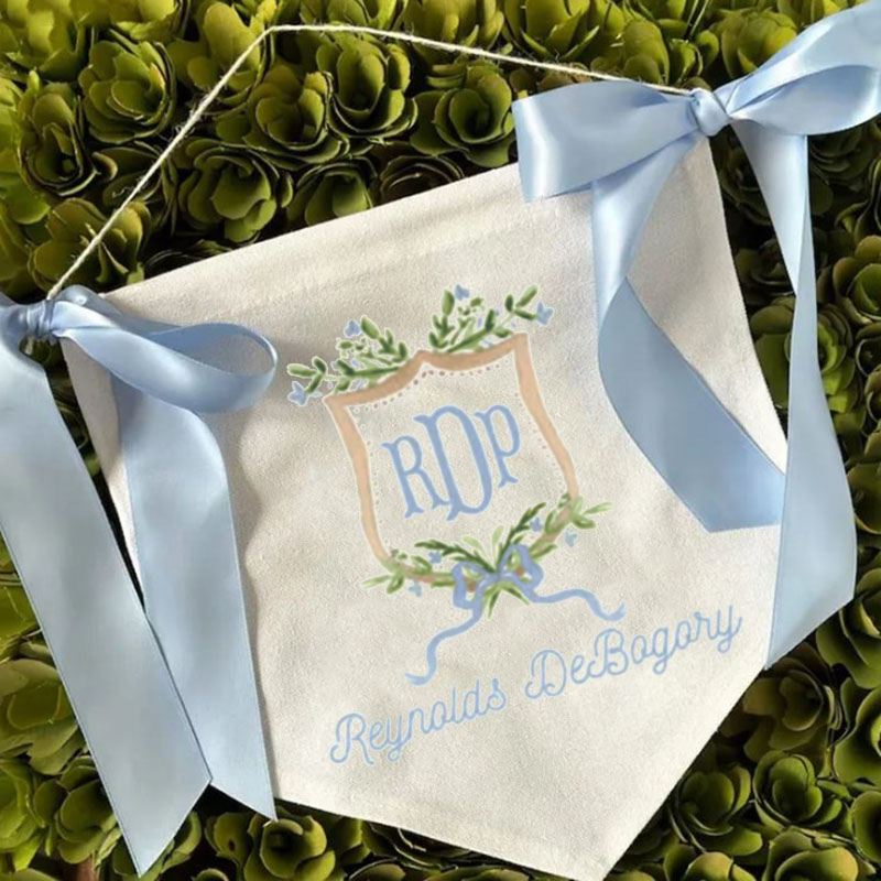 Personalized Foral with Name Welcome Banner with bows