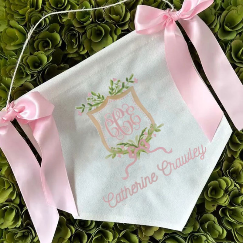 Personalized Foral with Name Welcome Banner with bows