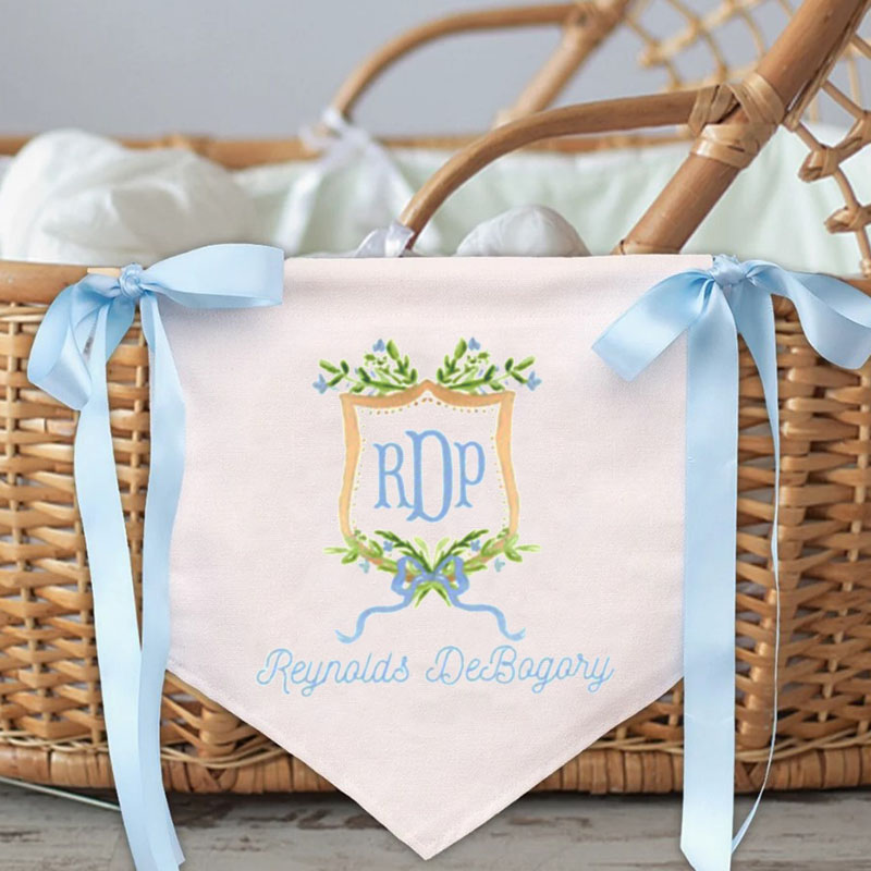 Personalized Foral with Name Welcome Banner with bows
