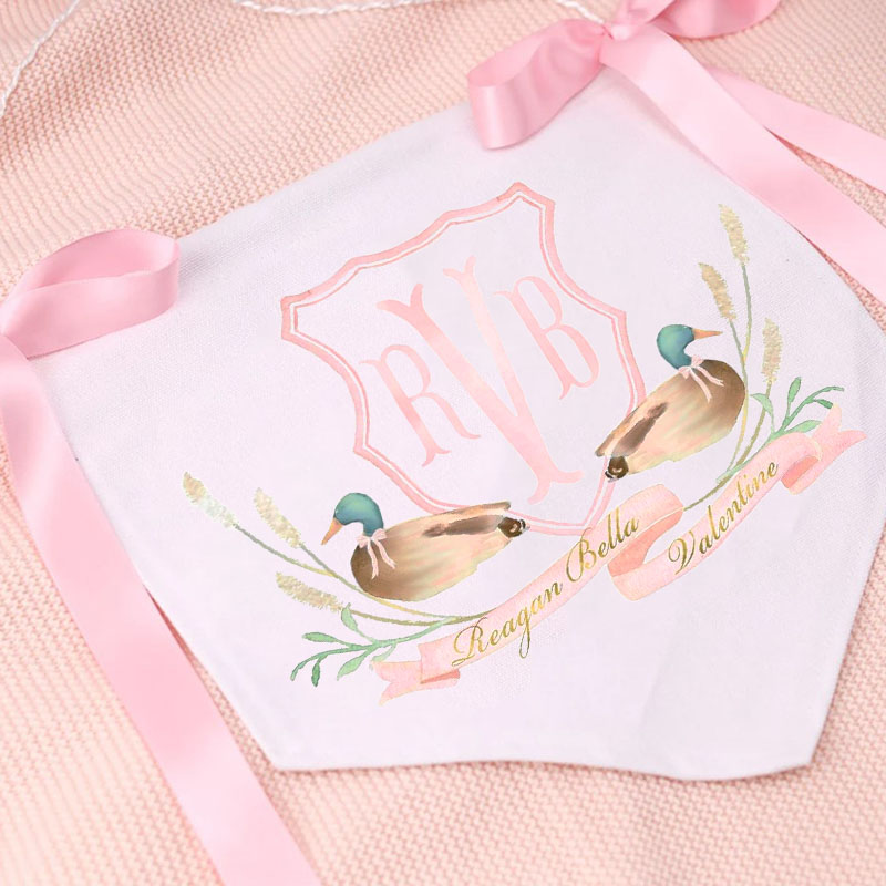 Personalized Mallard Duck Monogram Banner with bows