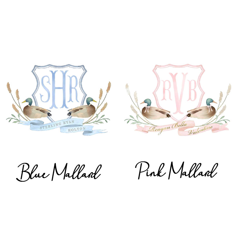 Personalized Mallard Duck Monogram Banner with bows