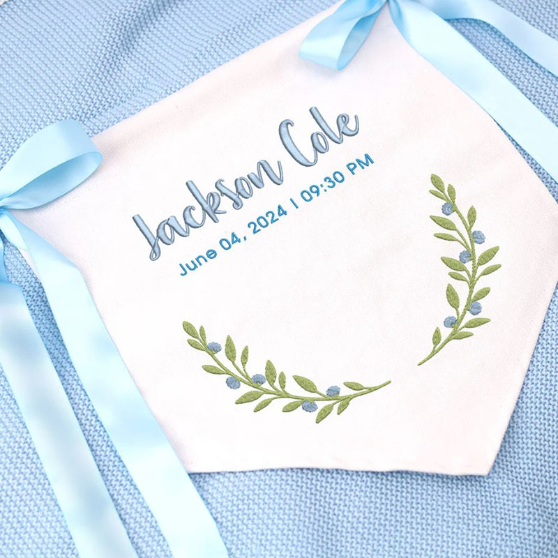 Custom Baby Footprint Banner with Bows