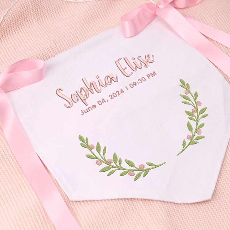 Custom Baby Footprint Banner with Bows