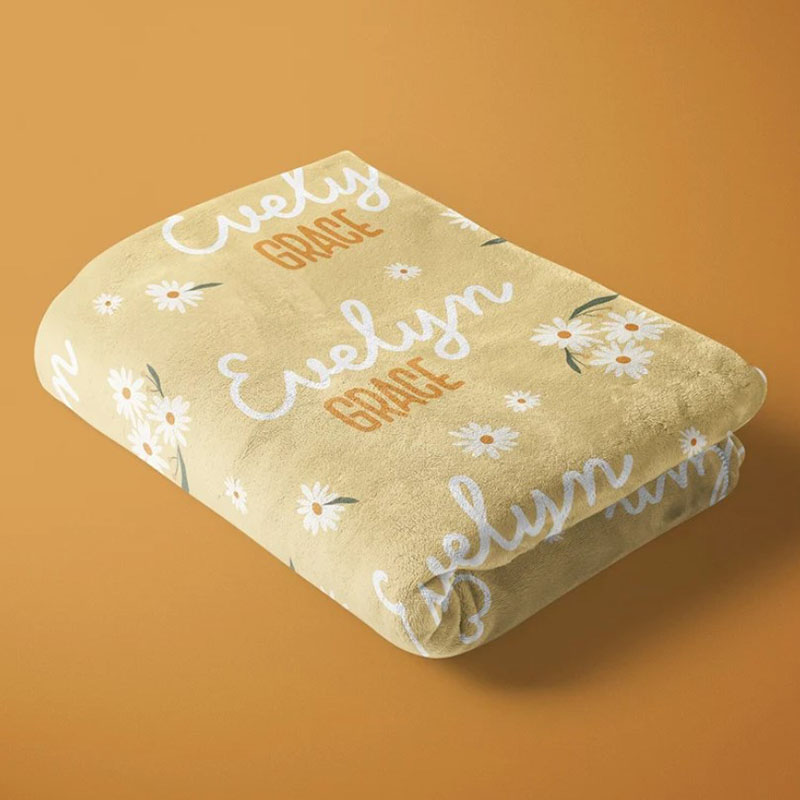 Daisy Name Blanket Personalized Blanket