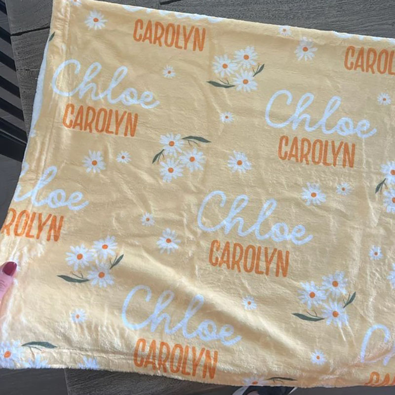 Daisy Name Blanket Personalized Blanket