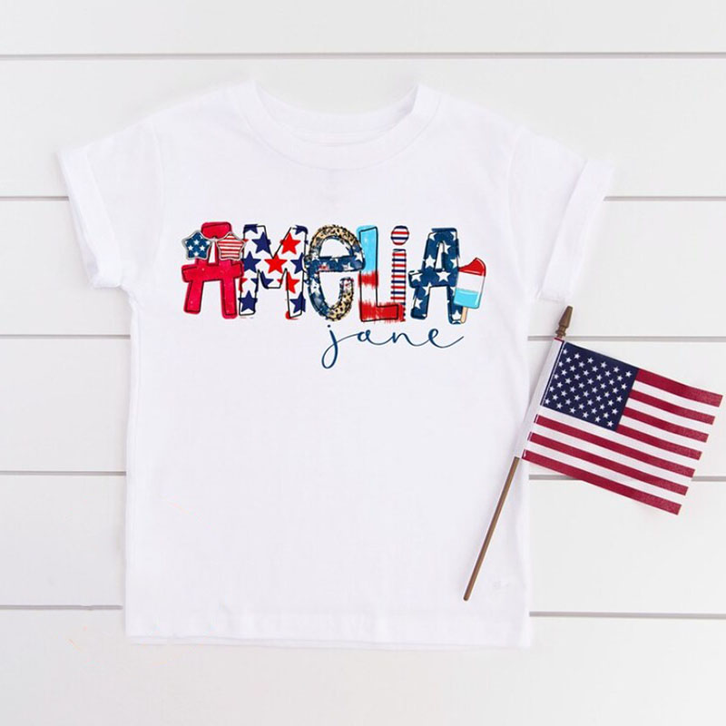 [Youth Shirt / 2-14 Years]Personalized Fourth of July Kids Youth Shirt