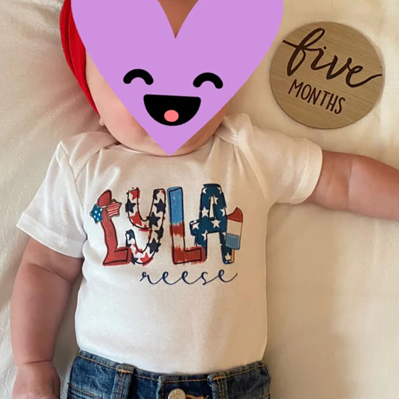 [Baby Bodysuit]Personalized Fourth of July Kids Onesie