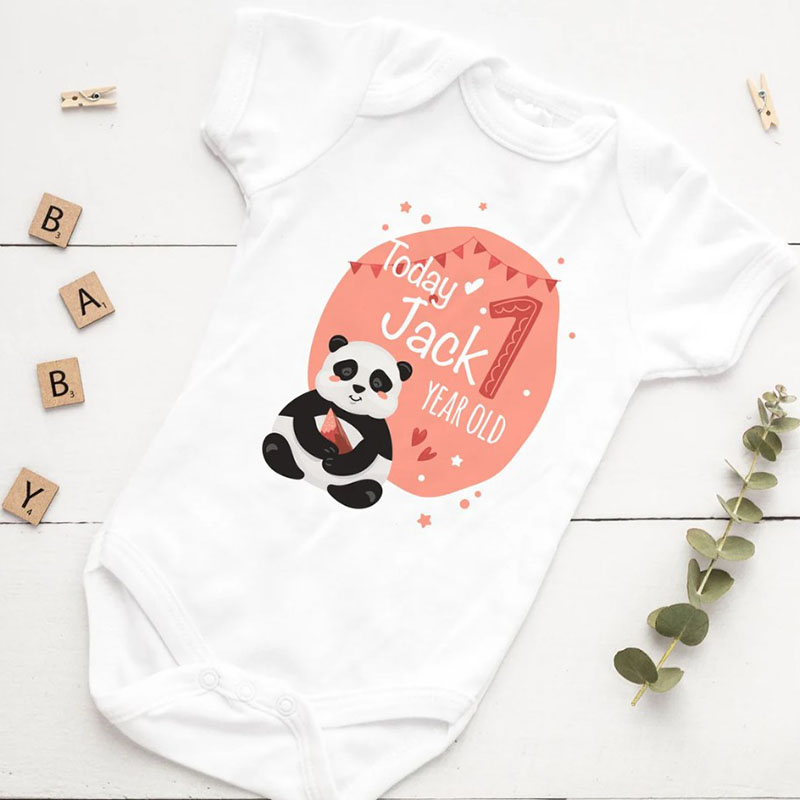 Animal Baby Monthly Milestone Personalised Bodysuit