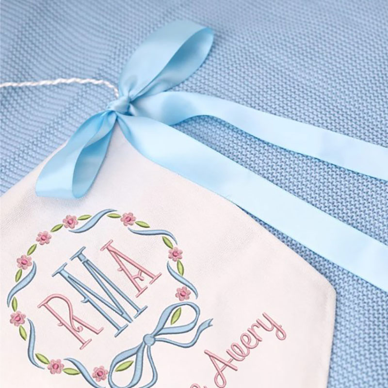 Ribbon Welcome Banner Floral Crest Newborn Gifts