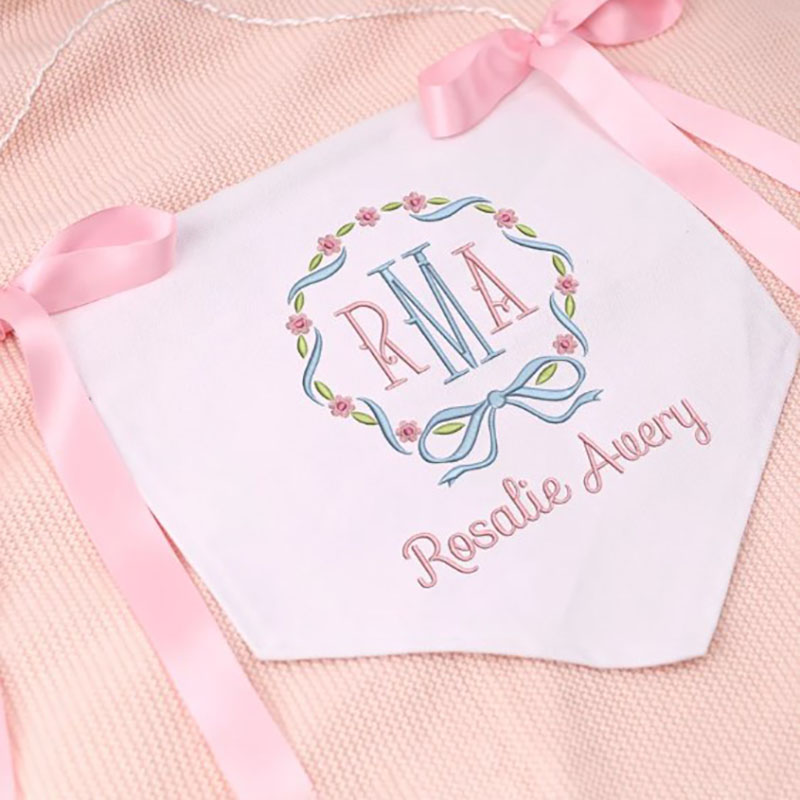 Ribbon Welcome Banner Floral Crest Newborn Gifts