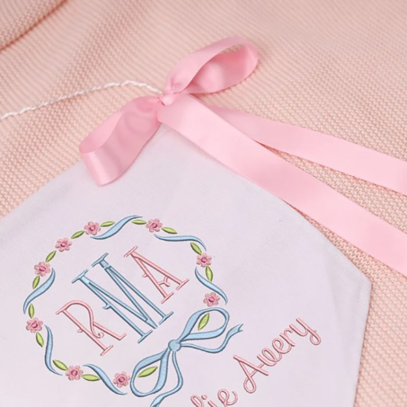 Ribbon Welcome Banner Floral Crest Newborn Gifts