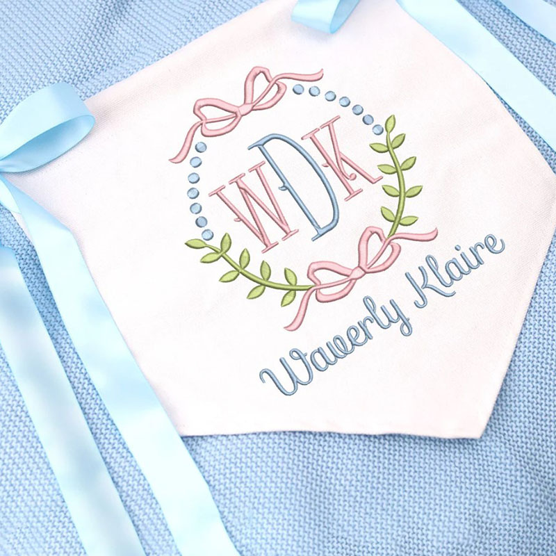 Ribbon Welcome Banner Floral Crest Newborn Gifts
