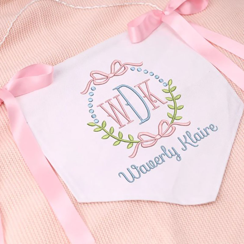 Ribbon Welcome Banner Floral Crest Newborn Gifts