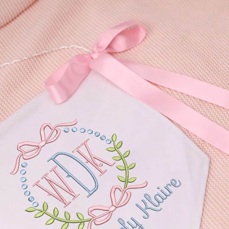 Ribbon Welcome Banner Floral Crest Newborn Gifts