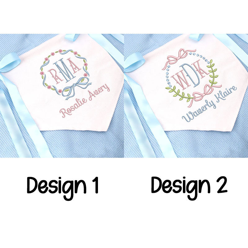 Ribbon Welcome Banner Floral Crest Newborn Gifts