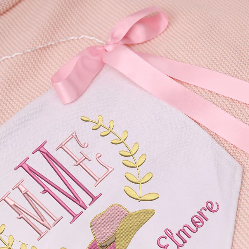 Cowgirl/Cowboy Baby Banner with Floral Welcome Banner